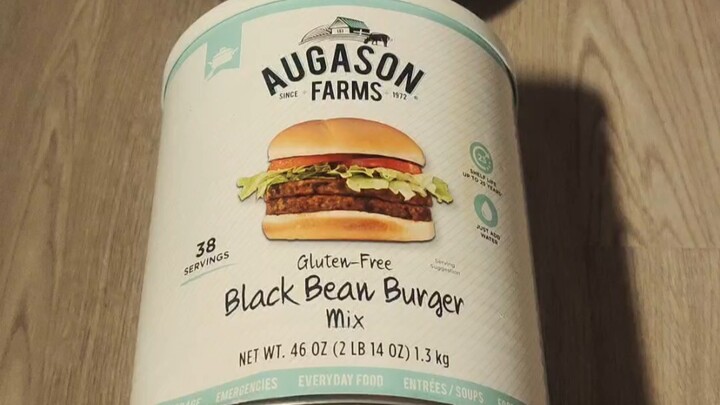 Canned Doomsday Hamburger with a 25-year shelf life