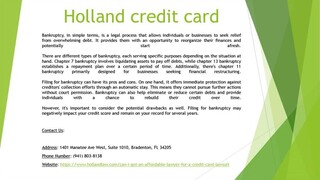 Holland credit card