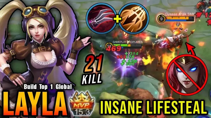 21 Kills!! Layla with The New HAAS CLAW 100% UNKILLABLE - Build Top 1 Global Layla ~ MLBB