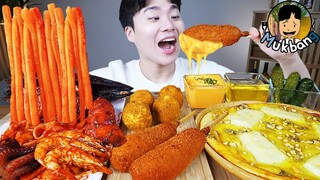 ASMR MUKBANG 해물찜 떡볶이 & 핫도그 & 치즈 피자 FIRE Noodle & HOT DOG & CHEESE PIZZA EATING SOUND!