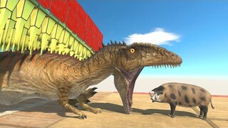 Jump Over Dangerous Spiky Triple Saw - Animal Revolt Battle Simulator