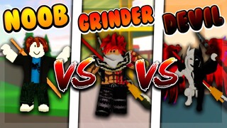 NOOB vs GRINDER vs DEVIL in ANIME FIGHTING SIMULATOR