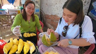 Ăn Sầu riêng Chín tự nhiên đầu mùa 120k/kg cực Ngon của chị Nhung cháu gái Dì 3