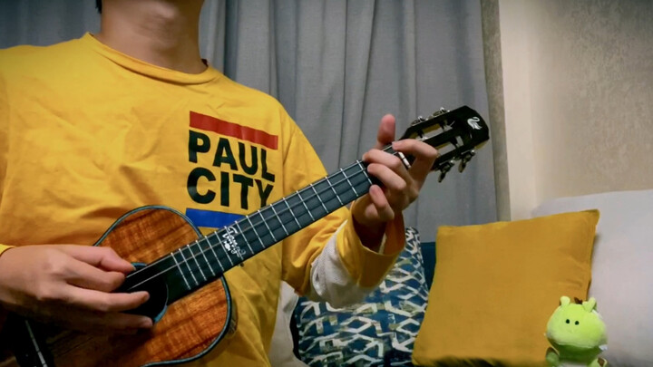 "Pirates of the Caribbean" was played by a man with ukulele