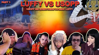 USOPP Beat LUFFY!!  LUFFY VS USOPP PART 1 - Reaction Mashup One Piece