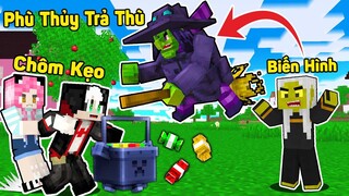 MỀU THỬ THÁCH 24 GIỜ ĂN TRỘM KẸO CỦA CHỊ PANDA TRONG MINECRAFT*REDHOOD BỊ PHÙ THỦY TROLL HALLOWEEN