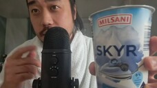 ASMR EATING SKYR BLUEBERRY YOGHURT