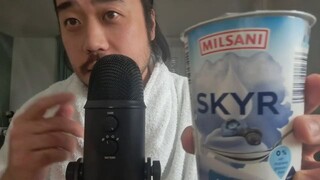 ASMR EATING SKYR BLUEBERRY YOGHURT