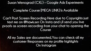 Susan Wenograd (CXL) Course Google Ads Experiments download