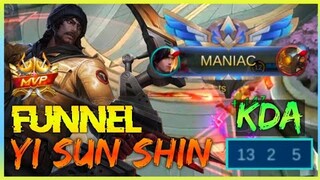 CHOU USER PLAY YI SUN SHIN | FUNNEL YI SUN SHIN HYPERCARRY + FAIL SAVAGE [MANIAC ONLY] | MVP✓ • Sooo