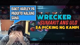 WRECKER SUMAKIT NANAMAN ANG ULO SA PICKING NG MGA KAMPI | SOLO RG | MOBILE LEGENDS