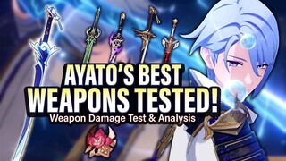 Ayato WEAPON COMPARISON: Haran, Jade Cutter, Mistsplitter, Black Sword, Amenoma | Genshin Impact 2.6