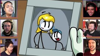 Gamers react to : D.E.B [Henry Stickmin Infiltrating the Airship]