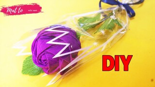 Làm hoa hồng bằng giấy nhún | Cách làm quà 8/3 tặng mẹ