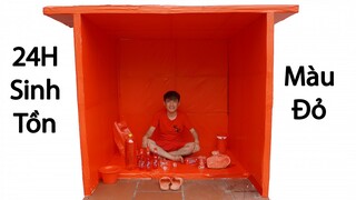 Hưng Troll | Thử Thách 24h Sống Trong Màu Đỏ | 24h Eat Red