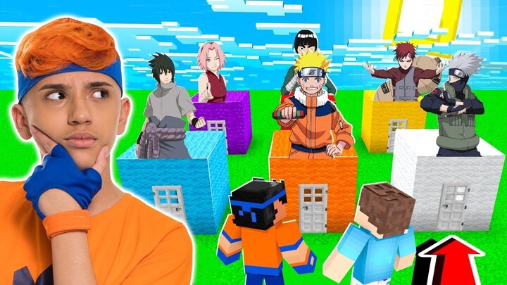 SORTE OU AZAR? NÃO ESCOLHA A PORTA ERRADA DO NARUTO NO MINECRAFT!!