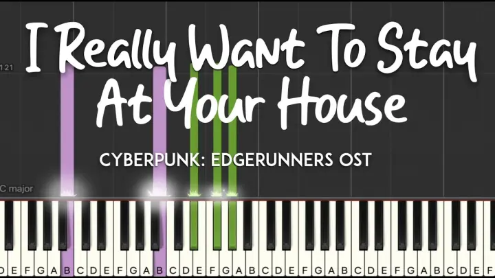 I Really Want to Stay at Your House (Cyberpunk: Edgerunners) synthesia piano tutorial + sheet music