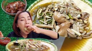 แกงเห็ดปลวกตาบดอกใหญ่ๆ แจ่วหอมเเดงปลาเเดกต่อน แซ่บหลาย21/ก.ค/64