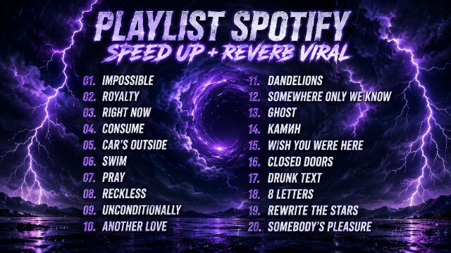 PLAYLIST SPOTIFY SPED UP + REVERB VIRAL COCOK UNTUK GAMEPLAY