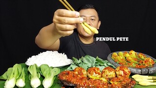 MAKAN PEDAS PARU GORENG PAKE SAMBEL PEDAS  + LALAPAN MENTAH PENDUL PETE + BAKSO DAGING