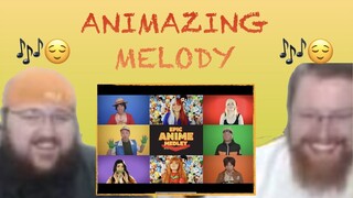 GOTTA WATCH EM ALL!!! - Beards React to Peter Hollen's Epic Anime Medley ft. AmaLee