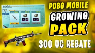 GROWING PACK NEW EVENT PUBG MOBILE | GET 300 UC REBATE | GET FREE SCAR-L IN GROWING PACK | NEW EVENT