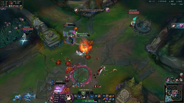 Game Play in LEAGUE OF LEGENDS, Master Yi Kirito - Rank Solo - 1 vs 7