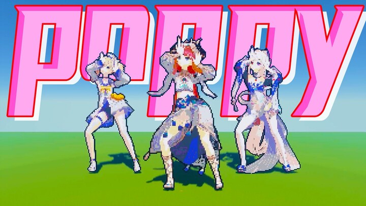 [Minecraft & Genshin Impact] Just POPPY POPPY when you’re happy~ (Easter egg at the end)
