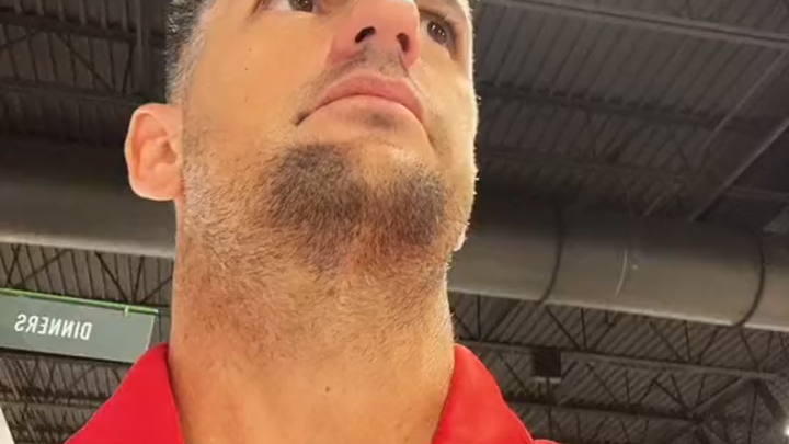 Mischievous Daddy “teases” his big, hardworking son at work