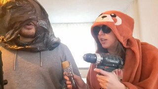 ASMR HOSTAGE PLATE LICKING HONEY BLINDFOLDED & WITHOUT USING HANDS