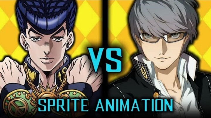 Higashikata Josuke VS Narukami Yuu pixel animation