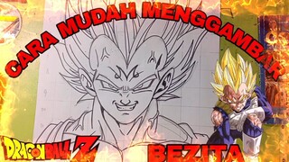 cara mudah menggambar anime dragon ball, bezita