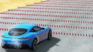 Cars vs Numerous Spike Strips | BeamNG.Drive