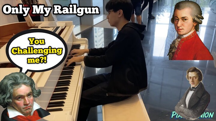 When a Classical Pianist plays Anime Songs on a Public Piano《Only My Railgun》