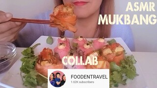 ASMR MUKBANG NORI SUSHI🍣 ULTIMATE ABURI COLLAB WITH @FOODENTRAVEL| EATING SHOW | NO TALKING