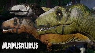 3 Mapusaurus & 3 Cretaceous Calamity Carcharodontosaurus Breakout & Fight - JWE Mods (4K 60FPS)