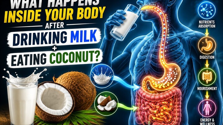 What Happens Inside Your Body After Drinking Milk & Eating Coconut? 🥛🥥
