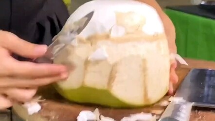 No one can match this speed when chopping coconut eggs.