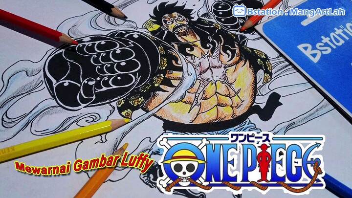 Mewarnai gambar Luffy dari One piece