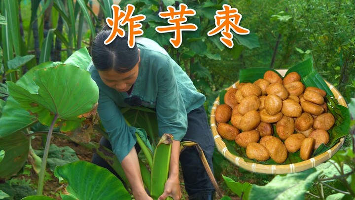 เผือกที่ปลูกมาครึ่งปี ใหญ่กว่าต้นขาอีก! หอบกลับบ้านไปทำเผือกทอดทรงเครื่อง ข้างนอกกรอบ ข้างในนุ่ม หอม