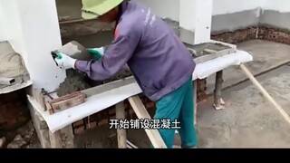 悬浮入户台阶的建造过程，民房也能做出别墅效果，这技术真的牛