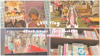 chill vlog ☕️  ( demon slayer resto / Fully Booked / manga unboxing) 🍥