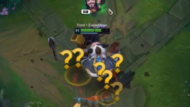 My teammate seems to have never seen such a huge Assassin before.