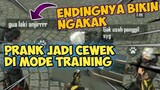 PRANK JADI CEWEK DI MODE TRAINING END NYA BIKIN TERHARU ||FREE FIRE PRANK