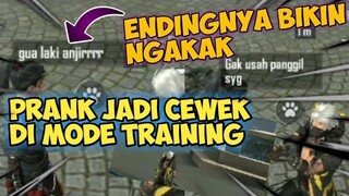 PRANK JADI CEWEK DI MODE TRAINING END NYA BIKIN TERHARU ||FREE FIRE PRANK