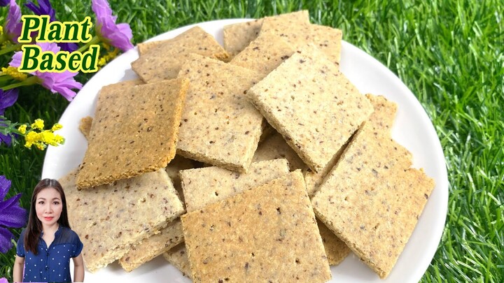 อัลมอนด์ แคร็กเกอร์ ง่ายๆ Keto ทานได้ Almond Cracker | Vegan #PlantBased