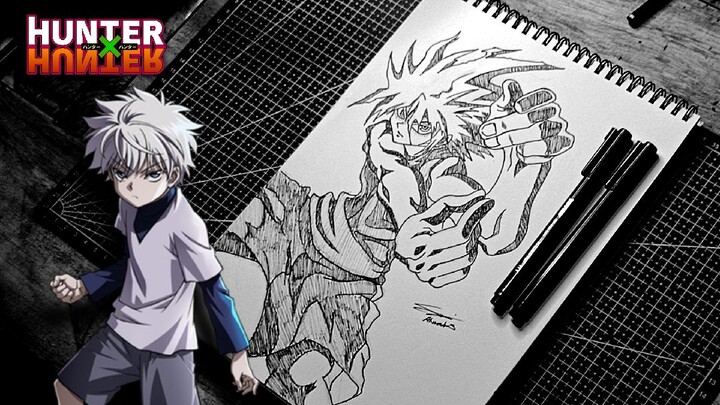 Menggambar Killua Zoldyck Dari Anime Hunter X Hunter