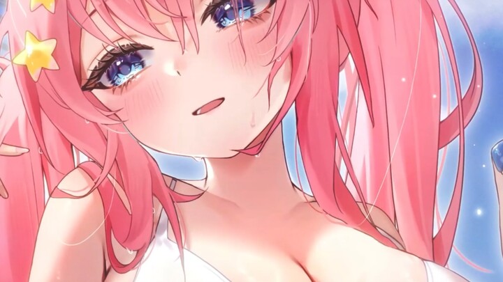 You...where are you looking? Stop staring at me...it's so hot...is it the weather or your gaze that'