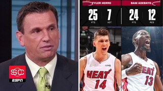 ESPN goes crazy Tyler Herro and Bam Adebayo were BALLIN’ in Heat’s 106-92 Game 1 win over the 76ers