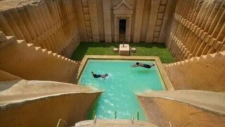 We Built The World's Most Amazing Underground Water Slide Park Villa Underground